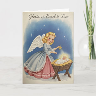 Vintage-Weihnachtsengel-Feiertagskarte Feiertagskarte