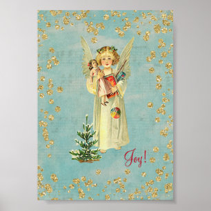 Vintage-Weihnachtsengel Freude! 5x7 Poster