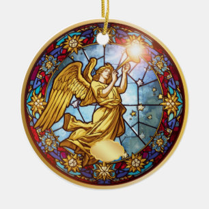 Vintage-Weihnachtsengel Keramik Ornament