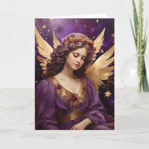 Vintage-Weihnachtsengel-Kunst individuell Karte