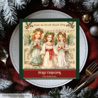 Vintage-Weihnachtsengel-Monogramm-Feiertagsserviet