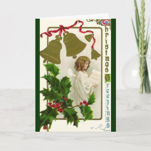 Vintage-Weihnachtsengelkarte Feiertagskarte
