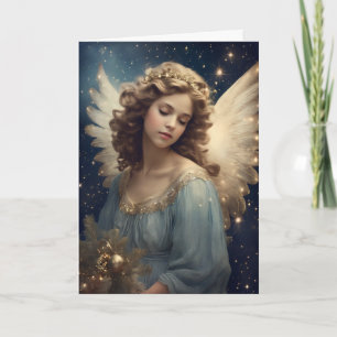 Vintage-Weihnachtsengelkarte mit persönlicher Nach Karte
