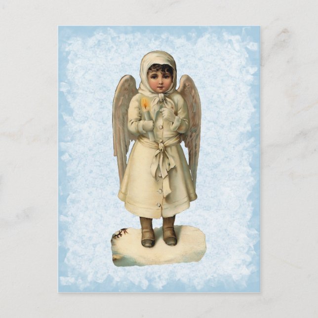 Vintage Weihnachtsengels-Postkarte Feiertagspostkarte (Vorderseite)