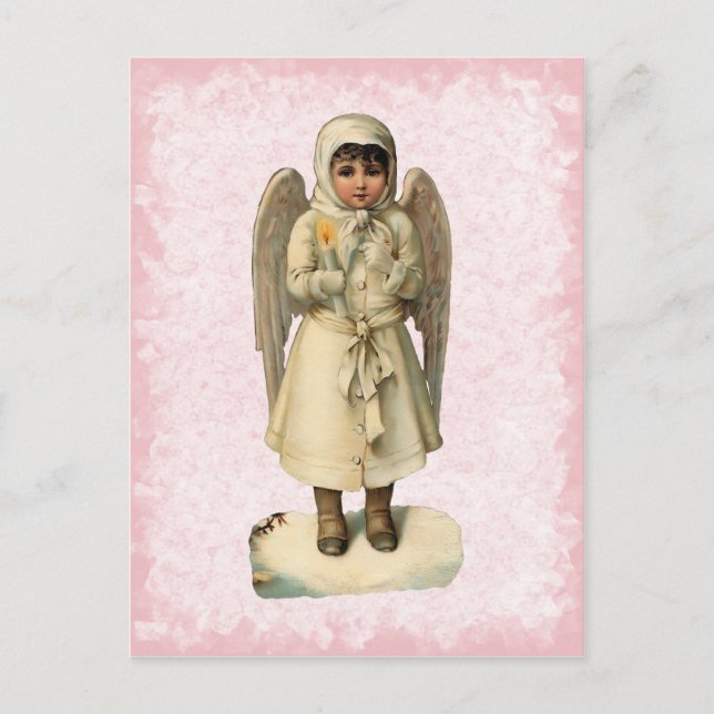 Vintage Weihnachtsengels-Postkarte Feiertagspostkarte (Vorderseite)