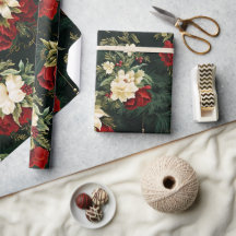Vintage Weihnachtsfantasie Blumenmuster