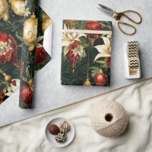 Vintage Weihnachtsfantasie Blumenmuster