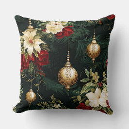 Vintage Weihnachtsfantasie Blumenmuster Kissen