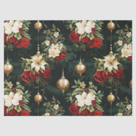 Vintage Weihnachtsfantasie Blumenmuster Seidenpapier