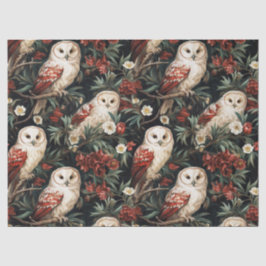 Vintage Weihnachtsfantasy Floral Owl Muster Seidenpapier