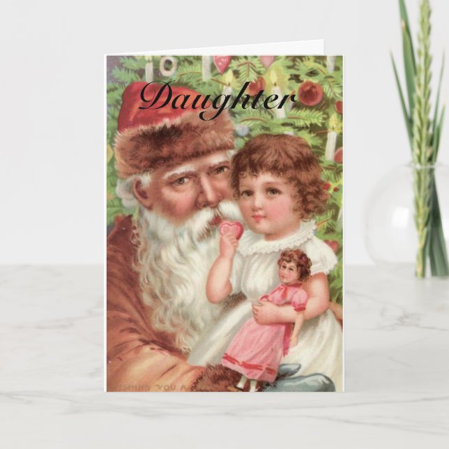 Vintage Weihnachtsfeier Feiertagskarte (Vorderseite)