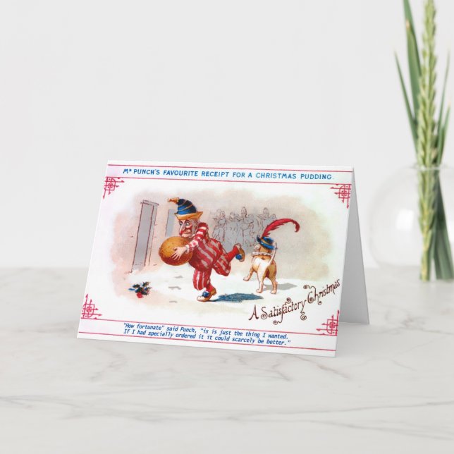 Vintage Weihnachtsfeier Feiertagskarte (Vorderseite)