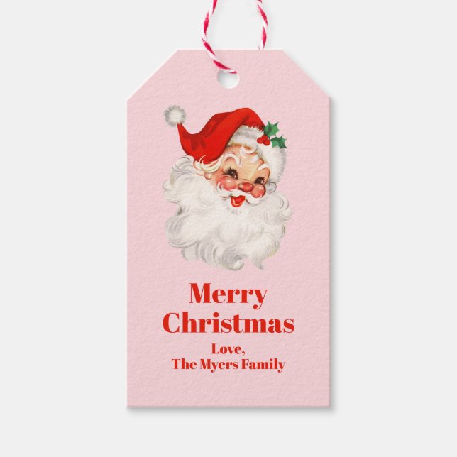 Vintage Weihnachtsfeier Geschenkanhänger (Vorderseite)