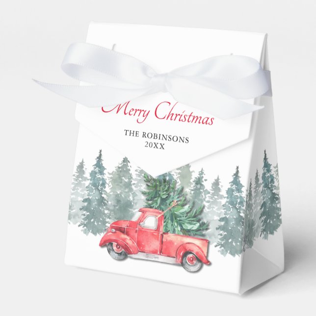 Vintage Weihnachtsfeier Geschenkschachtel (Vorderseite)