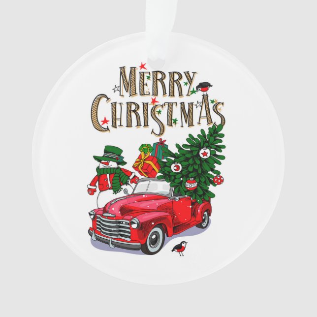 Vintage Weihnachtsfeier Ornament (Vorderseite)