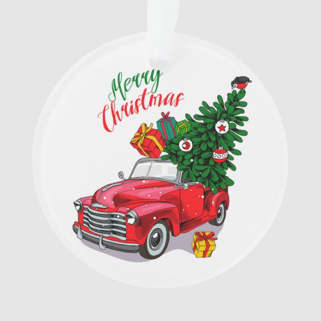 Vintage Weihnachtsfeier Ornament (Vorderseite)