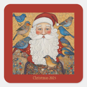 Vintage Weihnachtsfeier Quadratischer Aufkleber