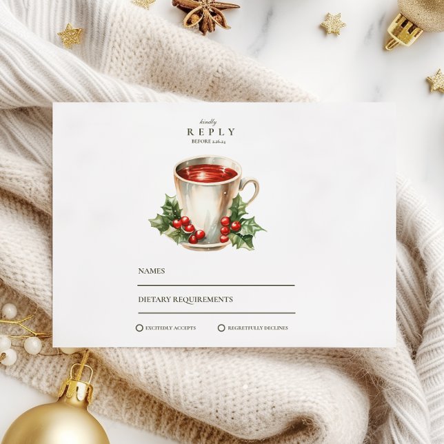 Vintage Weihnachtsfeier RSVP Karte (Von Creator hochgeladen)