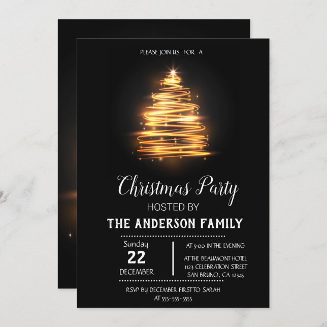 Vintage Weihnachtsfeiertag Einladung (Vorne/Hinten)