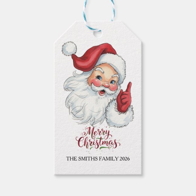 Vintage Weihnachtsfeiertag Geschenkanhänger (Vorderseite)