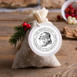 Vintage Weihnachtsfeiertagadresse Runder Aufkleber