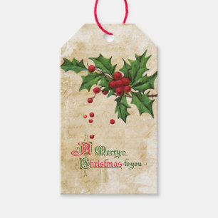 Vintage Weihnachtsfeiertage Geschenkanhänger