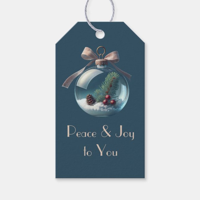 Vintage Weihnachtsfeiertage Geschenkanhänger (Vorderseite)