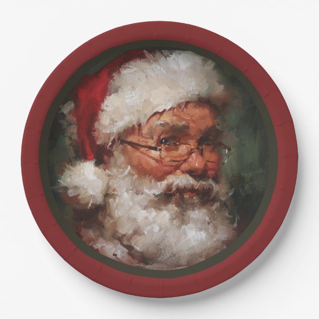 Vintage Weihnachtsfeiertage Pappteller (Vorderseite)