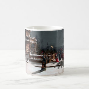 Vintage Weihnachtsferien im Mondlicht Kaffeetasse