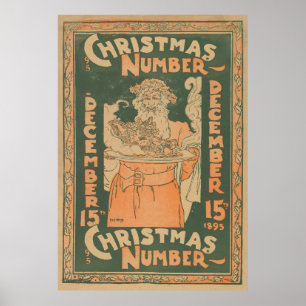 Vintage Weihnachtsfest-Illustration (1895) Poster
