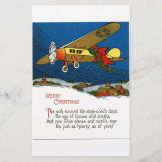 Vintage-Weihnachtsflugzeug Briefpapier