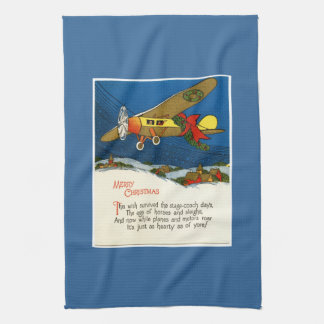Vintage-Weihnachtsflugzeug Küchentuch