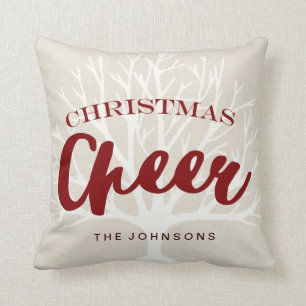 Vintage-Weihnachtsfreude Schriftzug Feiertag Kissen