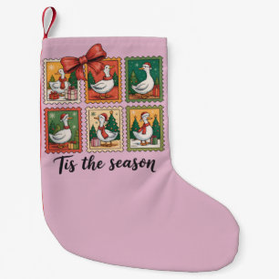 Vintage-Weihnachtsgans Retro-Tis ist die Saison Kleiner Weihnachtsstrumpf