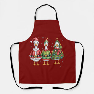Vintage-Weihnachtsgans-Santa-Ente-Silly-Gans Schürze