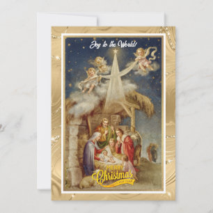 Vintage-Weihnachtsgeburt Christi I Klassisch relig Feiertagskarte