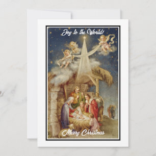 Vintage-Weihnachtsgeburt Christi - Klassisch relig Feiertagskarte