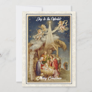 Vintage-Weihnachtsgeburt Christi - Klassisch Relig Feiertagskarte