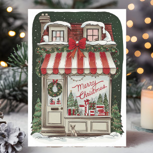 Vintage-Weihnachtsgeschäft Festtagskarte Feiertagskarte