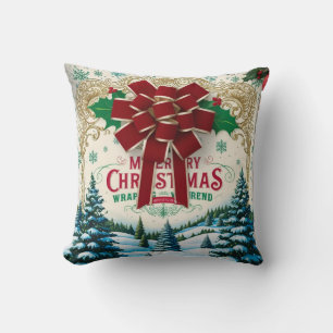 Vintage-Weihnachtsgeschenk-Verpackungspapier Kissen