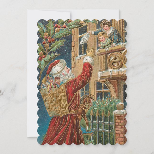 Vintage Weihnachtsgeschenke Feiertagskarte (Vorderseite)