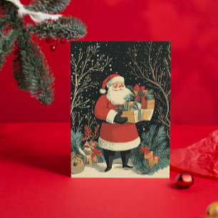 Vintage Weihnachtsgeschenke Feiertagskarte