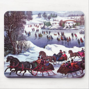 Vintage Weihnachtsgeschenke im Winter Mousepad