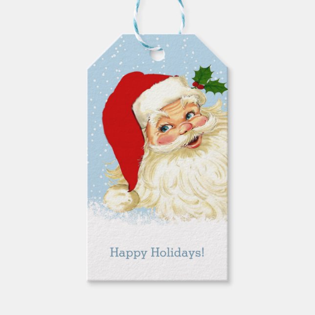 Vintage Weihnachtsgeschenke Tags Geschenkanhänger (Vorderseite)