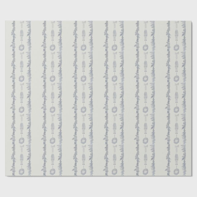 Vintage-Weihnachtsgirlande Nussknacker Streifen Geschenkpapier (Flach)