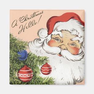Vintage-Weihnachtsgruß! Fröhlicher Weihnachtsmann Magnet