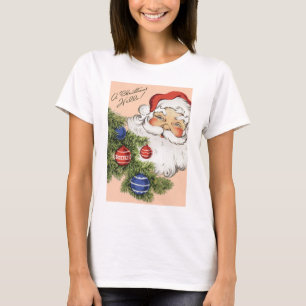 Vintage-Weihnachtsgruß! Fröhlicher Weihnachtsmann T-Shirt