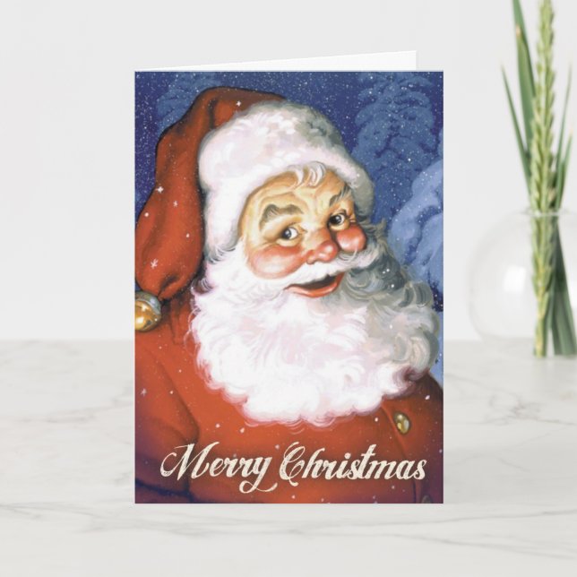 VINTAGE WEIHNACHTSgruß-KARTE Feiertagskarte (Vorderseite)