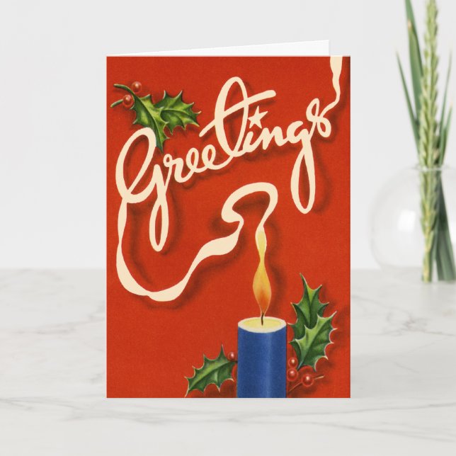 Vintage Weihnachtsgruß-Karte Feiertagskarte (Vorderseite)