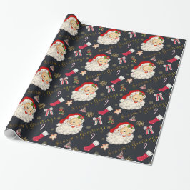 Vintage Weihnachtsgrüße auf Schwarz Geschenkpapier